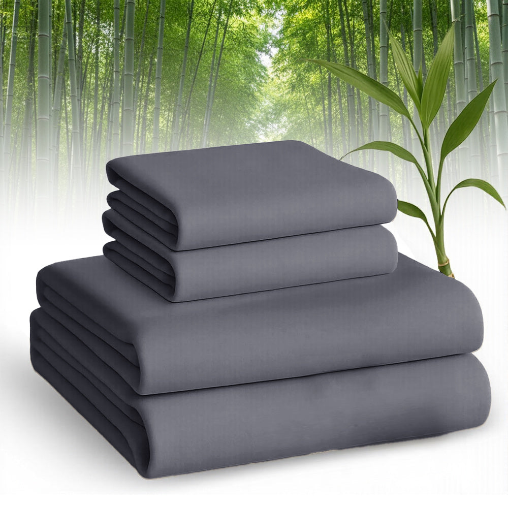 Bamboo Bed Sheet Set Twin Full Queen King - 2000TC Cooling Sheets Ultra Soft Deep Pocket Fits 16 Inch, All Season Comfort for Hot Sleepers with 2 Pillowcases, Multiple Colors