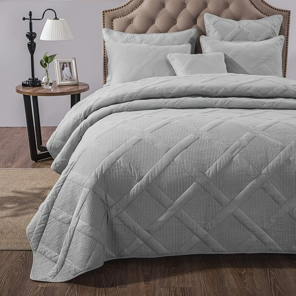 Lightweight Bedspread Coverlet All Season - Soft Breathable Quilted Coin Pattern Blanket for Bed, Non-Slip Reversible Bed Cover for Bedroom, Dorm & Guest Room - Twin Full Queen King, 6 Colors