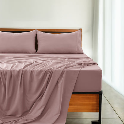 Soft Microfiber Bed Sheet Set 4-Piece 1800 Series 16 Inch Deep Pocket Hotel Luxury Cooling Sheets with Embroidered Pillowcases, Fade & Shrink Resistant, Twin to Cal King, 20 Colors