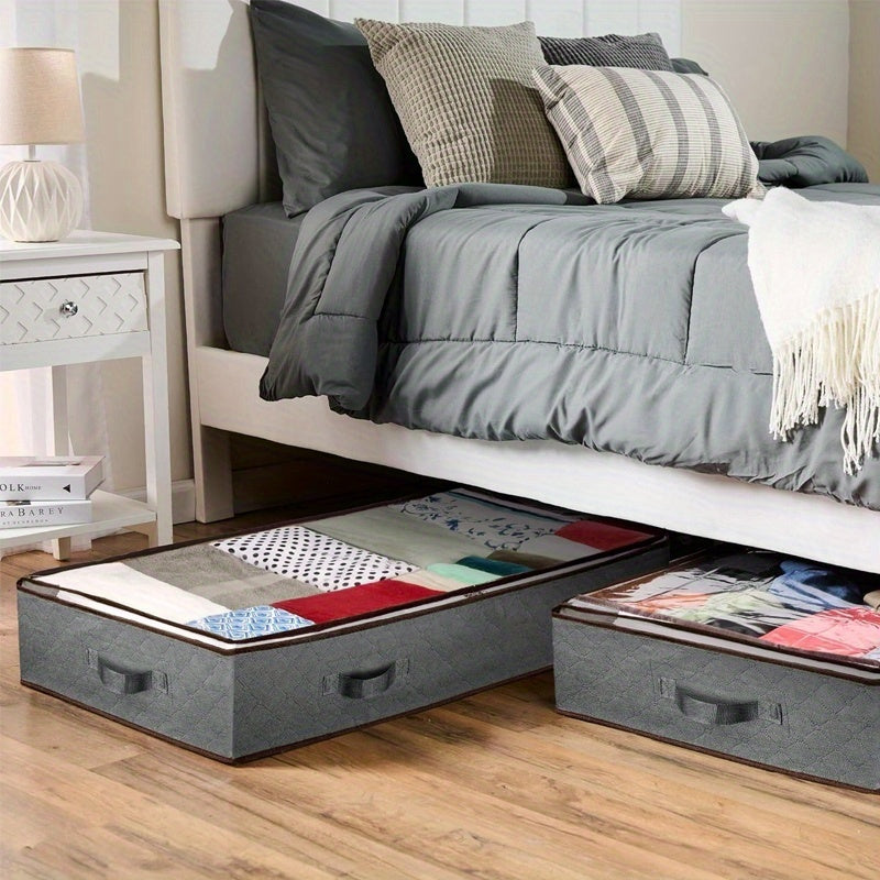 Foldable Storage Bags 4-Pack 23.78 Gallon with Flip-Top Lids & Handles - Large Collapsible Organizer Bins for Clothes, Blankets, Bedding & Under Bed Storage, Heavy-Duty Non-Woven Fabric Containers