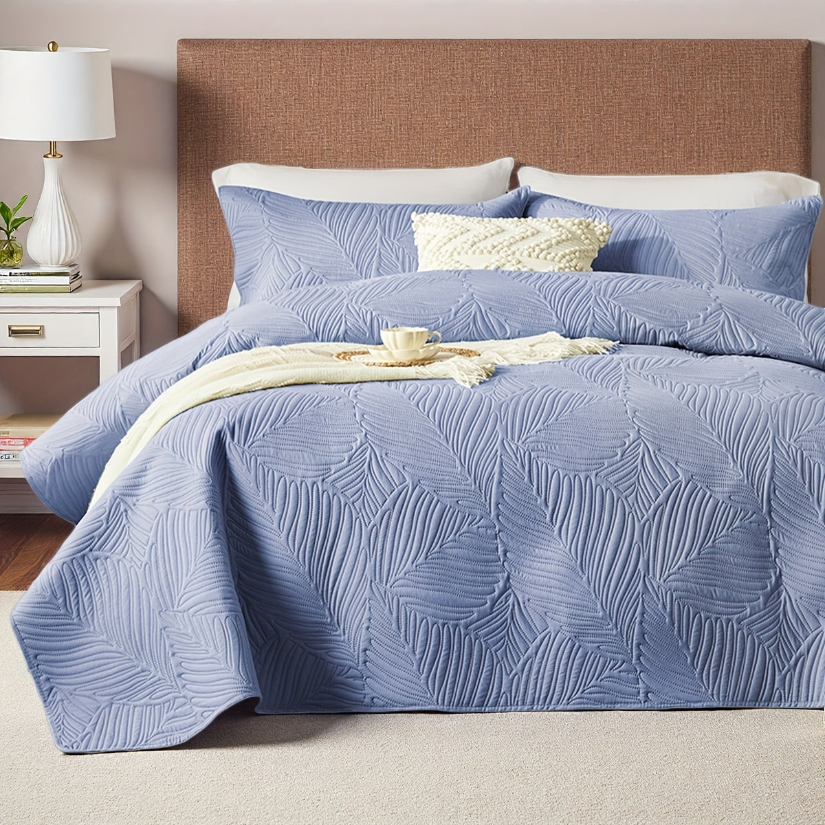 Coin Pattern Quilt Set 2/3 Piece – Lightweight Microfiber Bedspread Soft All-Season Coverlet with Pillow Cases, Twin Full Queen King, Modern Style Bedroom Comforter Set Multiple Colors & Random Color