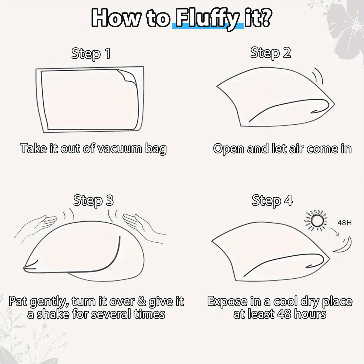 Fluffy Square Pillow Inserts with Zipper Closure – 4 Pack Plump Cushion Stuffer Inserts for Sofa, Bed & Patio | 6 Sizes | Machine Washable | 100% Polyester Fill