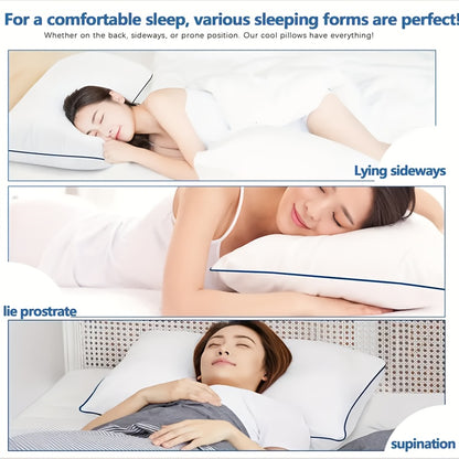 Queen Size Bed Pillows for Sleeping Set of 2 or 4 – Cooling Hotel Quality Down Alternative Pillow 20x30in, Soft Neck Relief Support for Back Stomach Side Sleepers, Breathable & Hypoallergenic