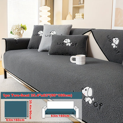Sherpa Sofa Cover for Pets – Thick Plush Non-Slip Couch Protector Slipcover for Dogs & Cats, Furniture Protection Cover for Sofa Seat, Backrest, Armrest & Cushion, Bedroom Living Room Office