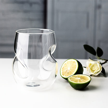 Japanese Twist Cocktail Glasses 400ml – Creative Spiral Whiskey Tumbler Set for Home Bar, Water, Tea, Beer & Cocktails – 2, 4 or 6 Pack Gift Set