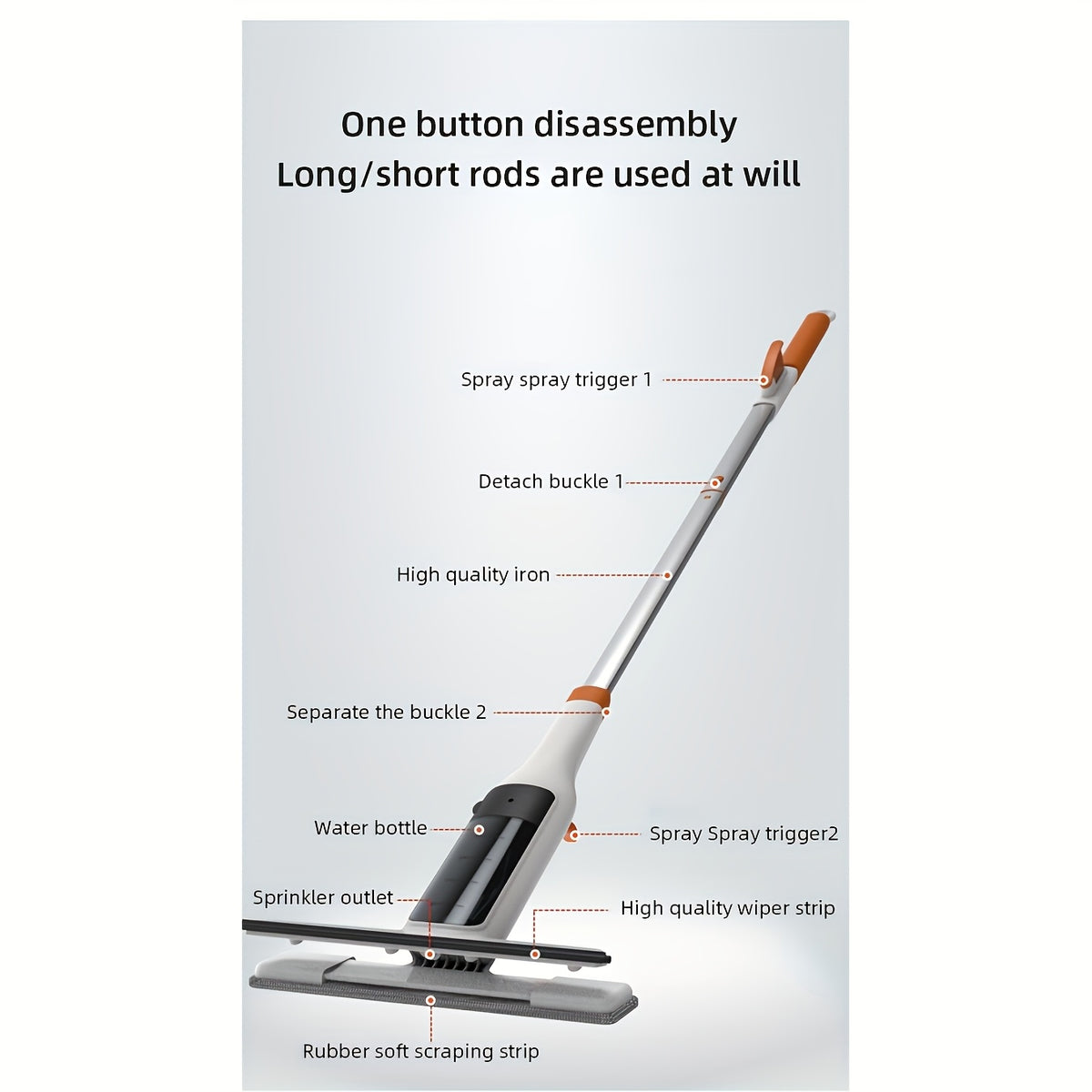 3-in-1 Glass Cleaning Kit with Durable Metal Pole & Scraper - Reach High Windows, Shower Doors & Car Windshields Easily, Essential Home Window Cleaning Tool