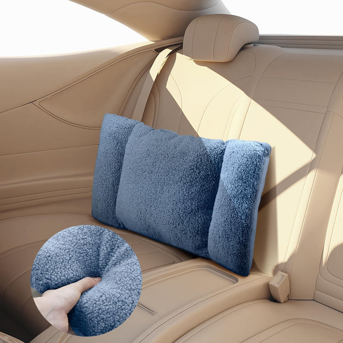 Lumbar Support Pillow for Office Chair - 3-Level Adjustable Backrest Cushion with Knot Design, Soft Polyester Fiber Waist Pillow for Desk Chair Sofa Car, Washable, Dark Gray Coffee Gray Blue Tan
