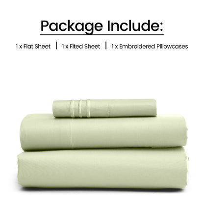 1800 Series Bed Sheets Set 4 Pieces – Brushed Microfiber Deep Pocket Sheet Set with Pillowcases, Cooling & Breathable Bedding for All Seasons, Fade Resistant, Fits Mattresses Up to 16 Inches