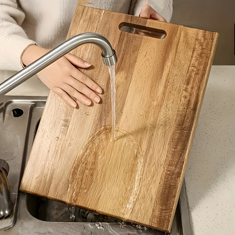 Large Acacia Wood Cutting Board – Solid Hardwood Chopping Board with Non-Slip Base, Serrated Grip Edges, Natural Grain Butcher Block for Meat Vegetables Bread Cheese Kitchen Prep