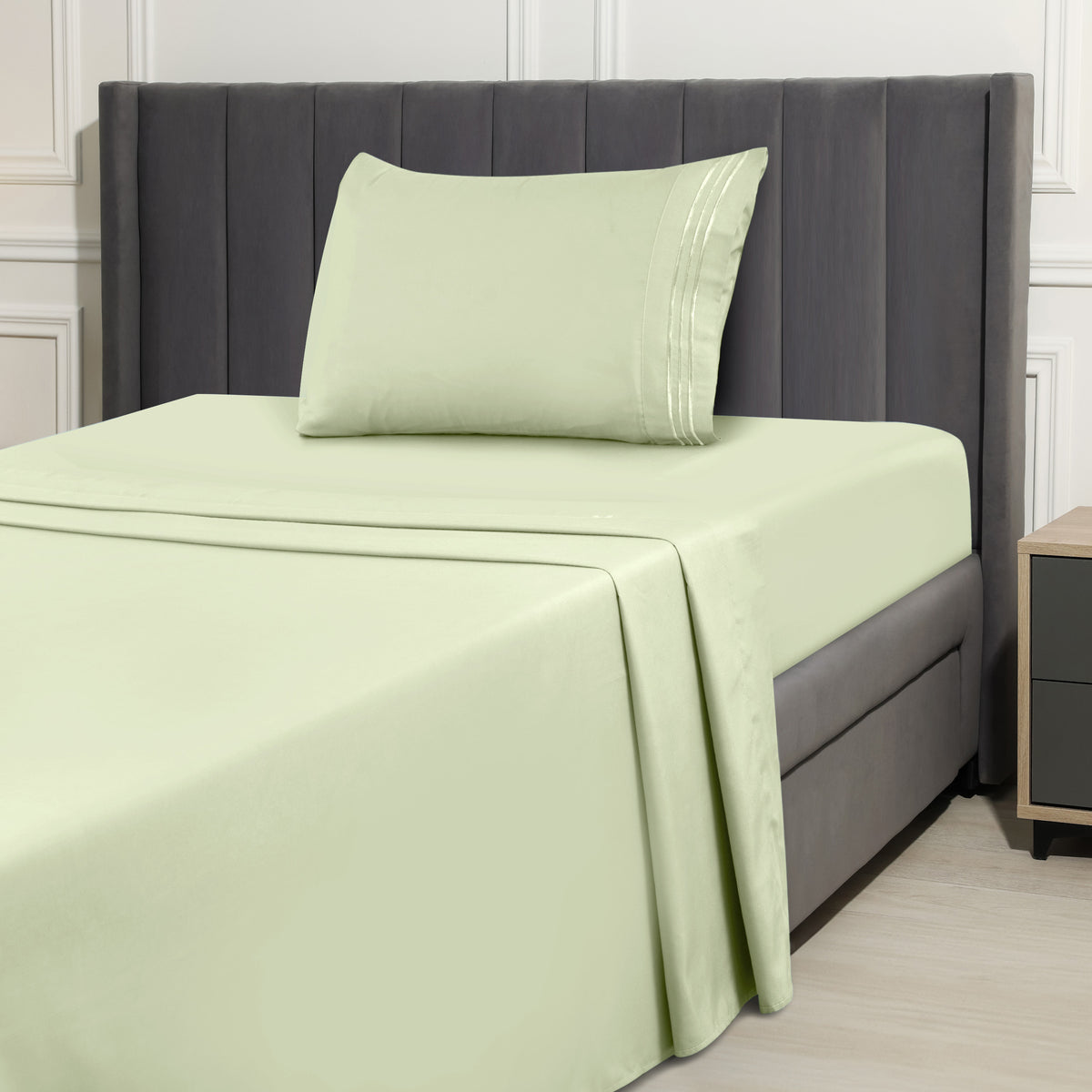1800 Series Bed Sheets Set 4 Pieces – Brushed Microfiber Deep Pocket Sheet Set with Pillowcases, Cooling & Breathable Bedding for All Seasons, Fade Resistant, Fits Mattresses Up to 16 Inches
