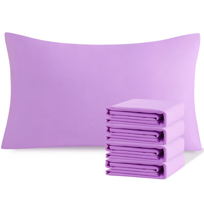 Pillowcases 4 Pack Queen Size Brushed Microfiber – Envelope Closure Soft Wrinkle-Free Fade-Resistant Solid Color Pillow Cases, 20x30 Inch, 32 Colors