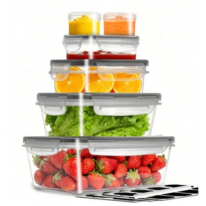 Food Storage Containers with Lids Set – Stackable Meal Prep Containers, Leakproof, Microwave & Freezer Safe, BPA-Free Plastic, 12/24/48/50 Piece Sets for Leftovers, Fruits & Vegetables