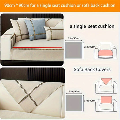 Chenille Sofa Cover Pet-Friendly All-Season Slipcover Furniture Protector for Living Room Bedroom Office - Fits Single 2 3 4 Seater Sofa - Blue-Green Deep Gray Off White Light Gray