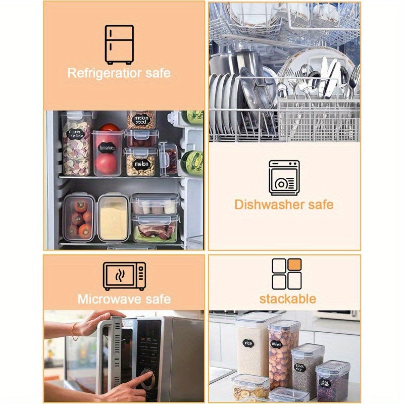 Airtight Kitchen Canisters Set with Lids – 24 30 48 60 Piece Pantry Storage Containers for Food Grain Cereal & Dry Goods, Pest-Proof Flip-Top Jars for Kitchen Organization, BPA-Free