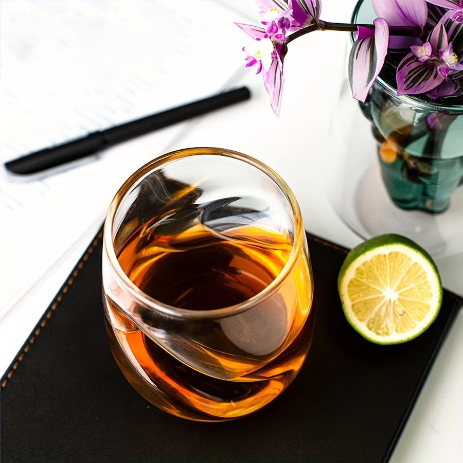 Japanese Twist Cocktail Glasses 400ml – Creative Spiral Whiskey Tumbler Set for Home Bar, Water, Tea, Beer & Cocktails – 2, 4 or 6 Pack Gift Set