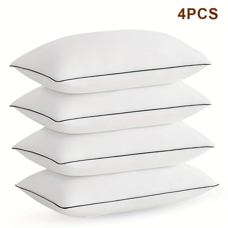 Hotel Series Bed Pillows 2/4 Pack Super Soft Microfiber Filled Standard Size Cooling Sleep Pillow for Side Back Stomach Sleepers All Season Comfort