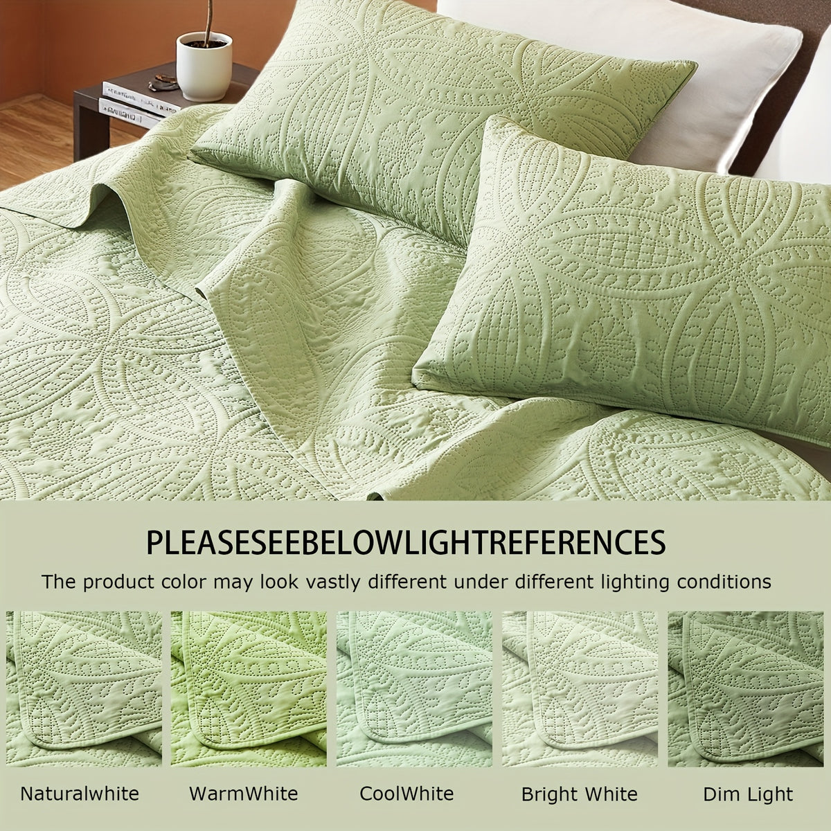 Coin Pattern Quilt Set 2/3 Piece – Lightweight Microfiber Bedspread Soft All-Season Coverlet with Pillow Cases, Twin Full Queen King, Modern Style Bedroom Comforter Set Multiple Colors & Random Color