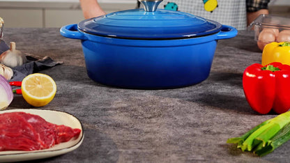 Cast Iron Dutch Oven 4.5 QT with Lid – Enameled Non-Stick Pot for Bread Baking, Sourdough, Braising & Slow Cooking | Dual Handles, Oven Safe 500°F