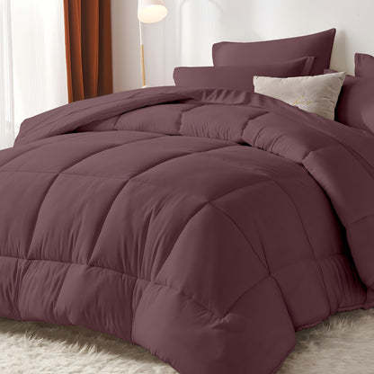 Thin Quilt Comforter Set Twin Full Queen King – Lightweight Breathable Bed in a Bag with Sheets Pillowcases Pillow Shams, All Season Microfiber Bedding Multi-Color