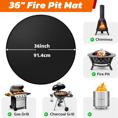 BBQ Grill Mat Double-Sided Fireproof Waterproof – Fiberglass Silicone Under Grill Protector for Deck Patio Lawn, Heat Resistant, Easy Clean, 7 Sizes for Outdoor Grills Fire Pits & Smokers