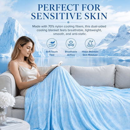 Cooling Blanket for Hot Sleepers Double Layer Cool Touch Summer Throw Lightweight Breathable Blanket for Bed Couch Sofa RV Travel Warm Nights Multiple Colors Sizes 50x70 60x90 90x90 108x90