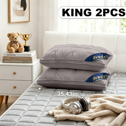 Hotel Quality Pillows for Sleeping 2-Pack – Luxury 5-Star Deep Sleep Neck Support, Non-Collapse Hypoallergenic Polyester Fill, Cooling Soft Texture, Queen & King Size, All-Season Bed Pillows