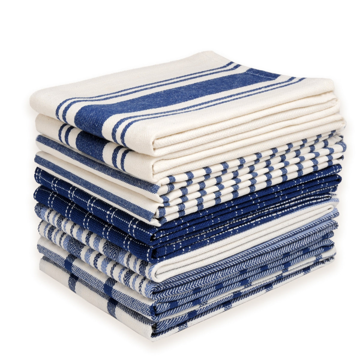 100% Cotton Kitchen Towels 10 Pack – Flat Weave Absorbent Dish Towels in Assorted Colors, Reusable Cloth Towels for Cooking, Cleaning & Drying Hands – Holiday & Everyday Kitchen Essential