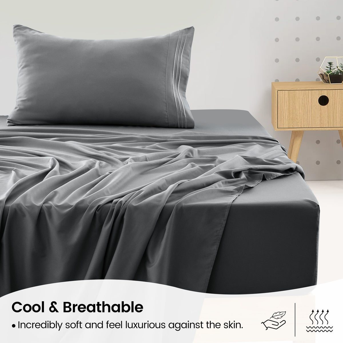 1800 Series Bed Sheets Set 4 Pieces – Brushed Microfiber Deep Pocket Sheet Set with Pillowcases, Cooling & Breathable Bedding for All Seasons, Fade Resistant, Fits Mattresses Up to 16 Inches