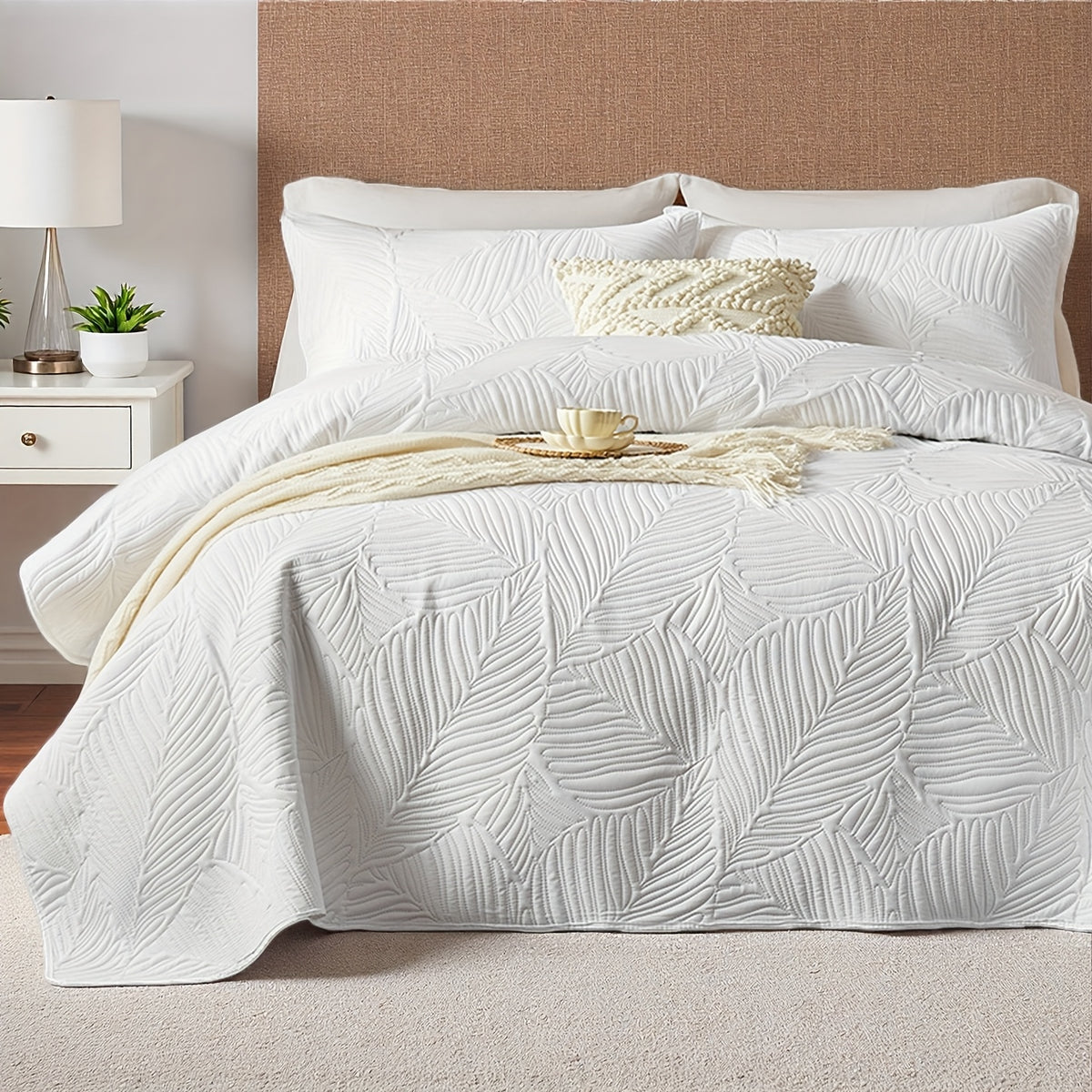 Coin Pattern Quilt Set 2/3 Piece – Lightweight Microfiber Bedspread Soft All-Season Coverlet with Pillow Cases, Twin Full Queen King, Modern Style Bedroom Comforter Set Multiple Colors & Random Color