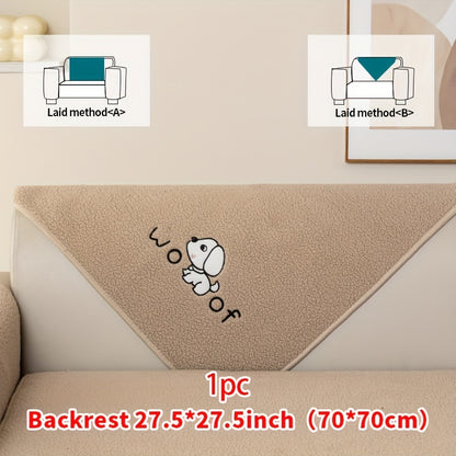 Sherpa Sofa Cover for Pets – Thick Plush Non-Slip Couch Protector Slipcover for Dogs & Cats, Furniture Protection Cover for Sofa Seat, Backrest, Armrest & Cushion, Bedroom Living Room Office