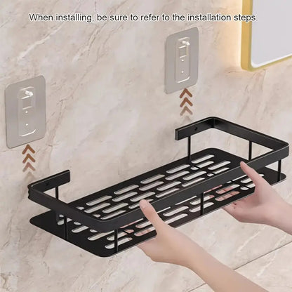 Wall-Mounted Stainless Steel Shower Caddy 2 Pack – Rust-Resistant 2-Tier Bathroom Shelf Organizer, Corner Storage Rack for Shower Shampoo Soap Accessories, Space Saving Bathtub Caddy Black Silver
