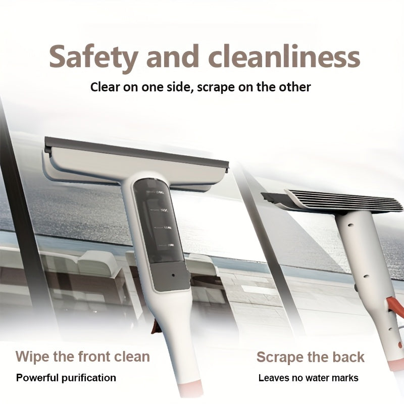 3-in-1 Glass Cleaning Kit with Durable Metal Pole & Scraper - Reach High Windows, Shower Doors & Car Windshields Easily, Essential Home Window Cleaning Tool