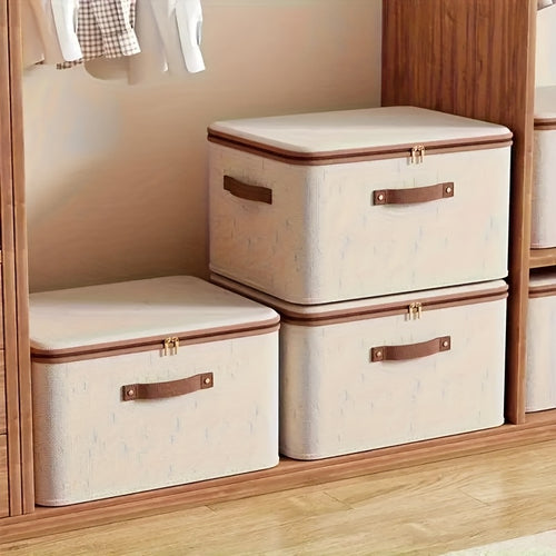 Foldable Storage Bins with Lids 2 Pack Large Capacity Collapsible Organizer for Clothes, Blankets, Books, Toys & Under-Bed Storage – Space Saving Home Storage Solution