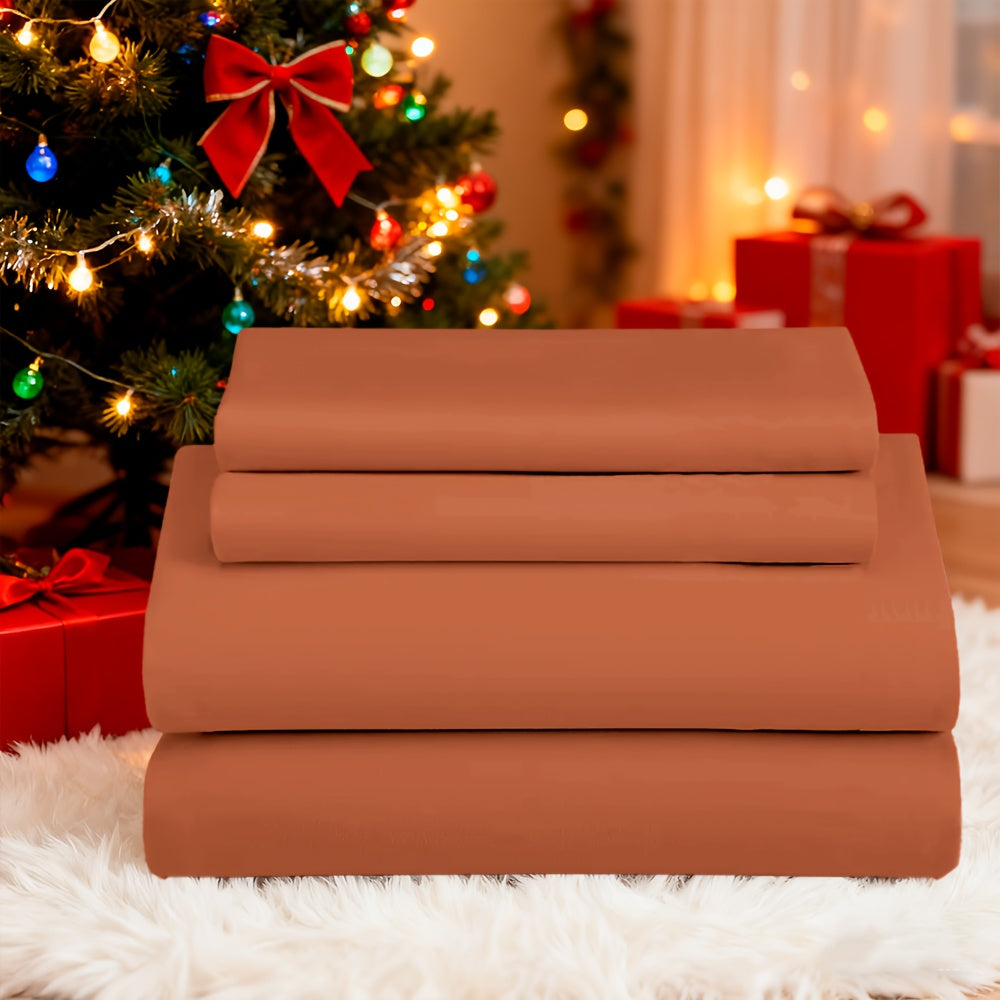 Bed Sheets Set Extra Deep Pocket 500 Thread Count, 3/4 Piece 18 Inch Deep Pocket Fitted Sheet Soft Brushed Microfiber Hotel Luxury Bedding, Wrinkle Free Breathable Bed Sheet Twin Full Queen King