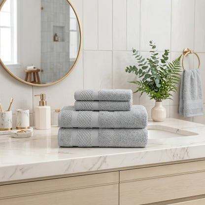 Bath Towel Set 12 or 24 Piece Hotel Quality Cotton Highly Absorbent Quick Dry – Bath Towels Hand Towels Washcloths for Hotel Spa Gym Home Bathroom Dark Gray White Orange Blue Purple Navy