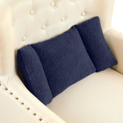 Lumbar Support Pillow for Office Chair - 3-Level Adjustable Backrest Cushion with Knot Design, Soft Polyester Fiber Waist Pillow for Desk Chair Sofa Car, Washable, Dark Gray Coffee Gray Blue Tan