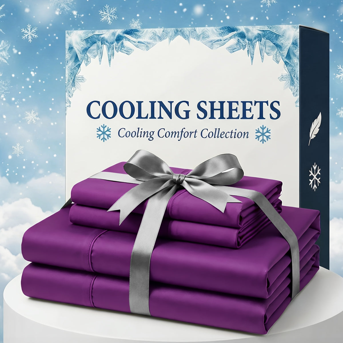 Bamboo Fiber Bed Sheet Set – Extra Deep Pocket Cooling Breathable Luxury Hotel Sheets Soft Wrinkle-Resistant Fitted Sheet Flat Sheet & Pillowcases Twin Full Queen King in 12 Colors
