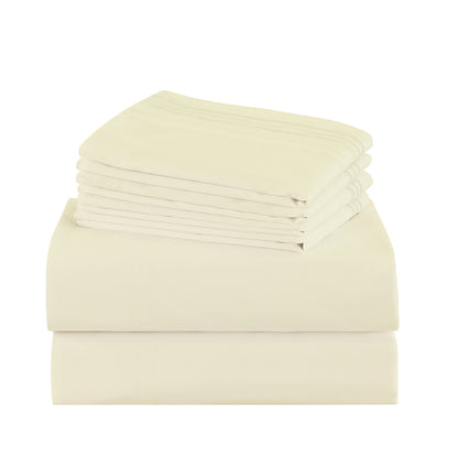 Microfiber Bed Sheets Set 6 Piece Hotel Grade 18" Deep Pocket, Breathable Soft Bedding Twin Full Queen King, 100 GSM All-Season Comfort, Machine Washable Fitted Sheet Flat Sheet Pillowcases, 12 Colors