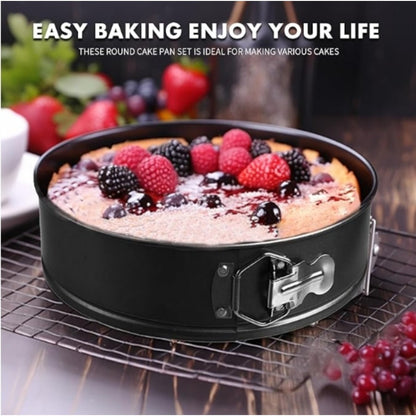 Removable Bottom Cake Pan Set 6 Piece – Carbon Steel Springform Baking Pans in 3 Shapes Square Round Heart for Chiffon Mousse Cheesecake, Non-Stick Wedding & Birthday Bakeware Set