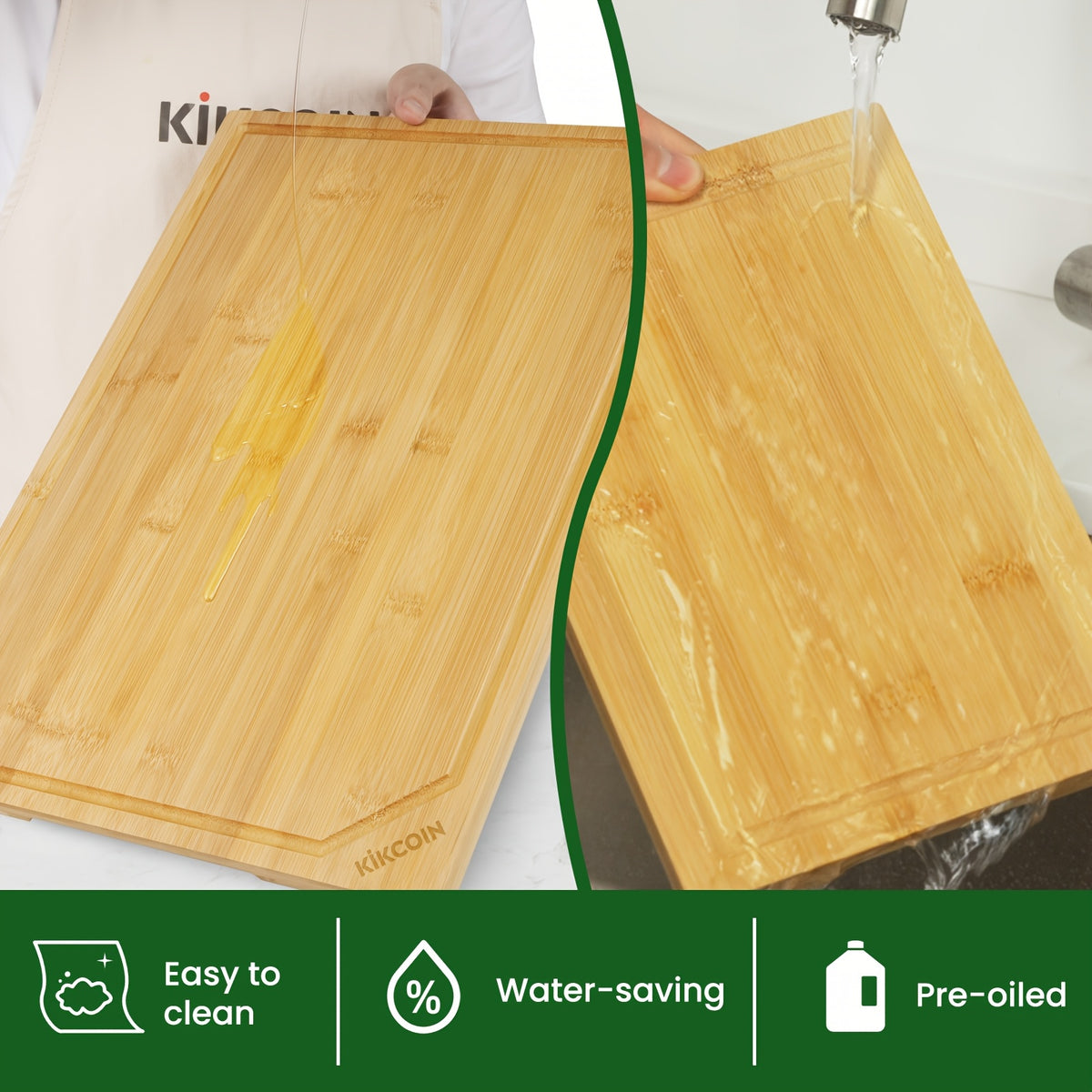 Extra Large Bamboo Cutting Board Set 4 Piece – Heavy Duty Chopping Boards with Juice Grooves for Meat Vegetables Cheese, Eco-Friendly Kitchen Prep Boards, Housewarming & Holiday Gift