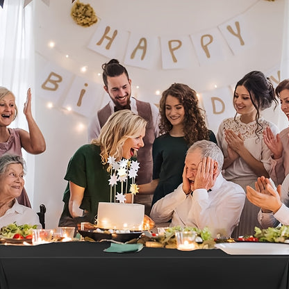 Disposable Plastic Tablecloths 6 Pack 54"x72" – Vibrant Solid Color Table Covers for Parties, Weddings, Birthdays, Christmas & Buffets, Indoor Outdoor Use, Durable Machine-Made