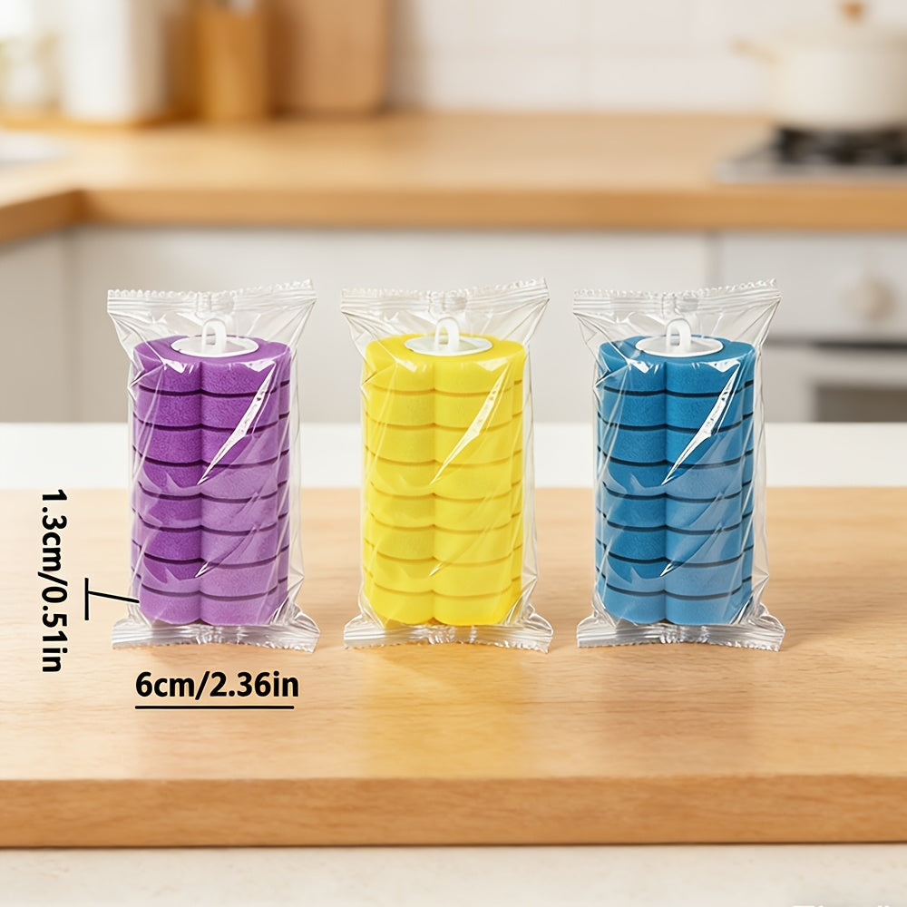 Toilet Wand Refills 56/72 Pack Disposable Replacement Heads for Toilet Bowl Brush, 3-Color Individually Wrapped Scrubbing Pads for Bathtub & Wash Basin Cleaning – Refills Only