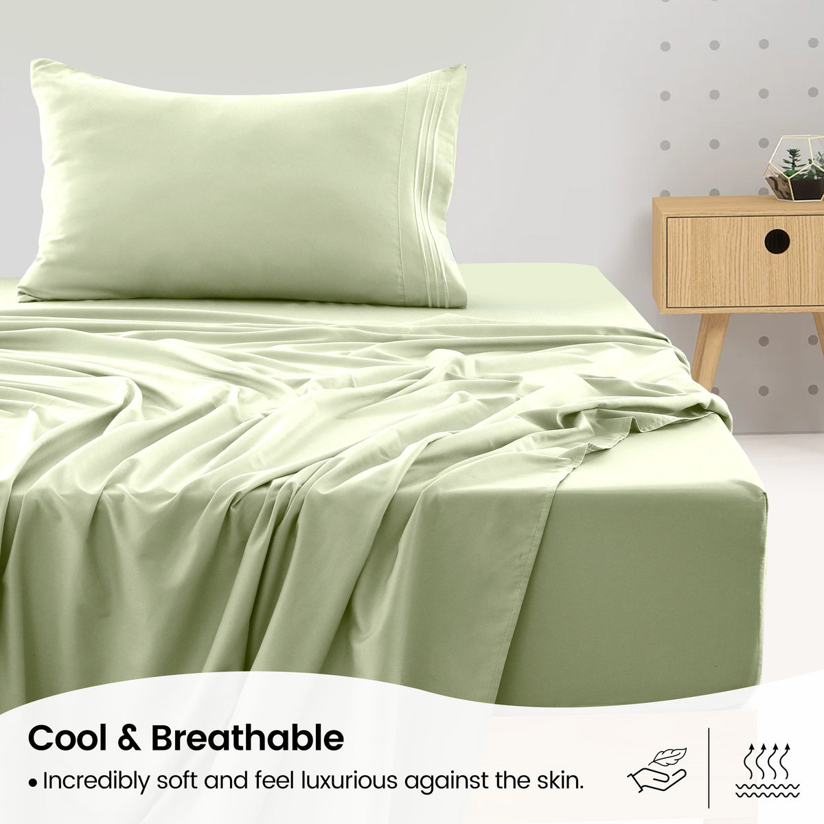1800 Series Bed Sheets Set 4 Pieces – Brushed Microfiber Deep Pocket Sheet Set with Pillowcases, Cooling & Breathable Bedding for All Seasons, Fade Resistant, Fits Mattresses Up to 16 Inches