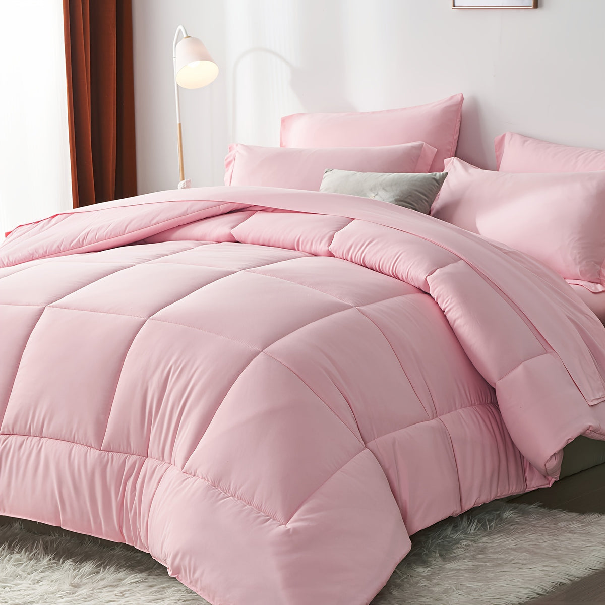 Thin Quilt Comforter Set Twin Full Queen King – Lightweight Breathable Bed in a Bag with Sheets Pillowcases Pillow Shams, All Season Microfiber Bedding Multi-Color