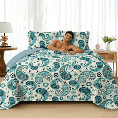 Floral Quilt Set 2 3 Piece Twin Full Queen King Lightweight Patchwork Coverlet Bedding Set Soft Cozy Boho Comforter with Pillow Shams Green Blue Pink Plaid Spring Summer Year Round