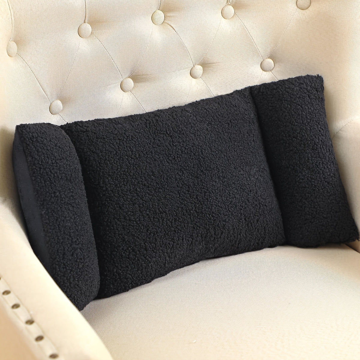 Lumbar Support Pillow for Office Chair - 3-Level Adjustable Backrest Cushion with Knot Design, Soft Polyester Fiber Waist Pillow for Desk Chair Sofa Car, Washable, Dark Gray Coffee Gray Blue Tan