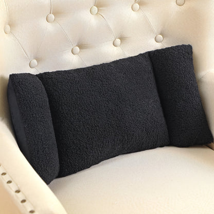 Lumbar Support Pillow for Office Chair - 3-Level Adjustable Backrest Cushion with Knot Design, Soft Polyester Fiber Waist Pillow for Desk Chair Sofa Car, Washable, Dark Gray Coffee Gray Blue Tan