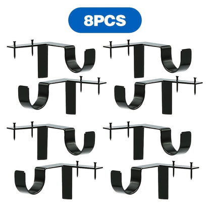 No-Drill Curtain Rod Bracket Adjustable Heavy-Duty Wall-Mounted Curtain Rod Holder for Living Room Bedroom Doors (4/8pcs)