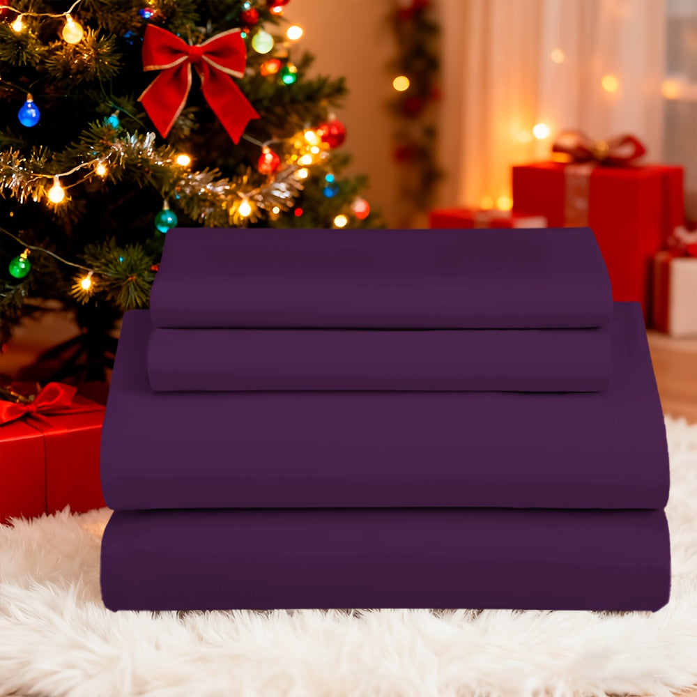 Bed Sheets Set Extra Deep Pocket 500 Thread Count, 3/4 Piece 18 Inch Deep Pocket Fitted Sheet Soft Brushed Microfiber Hotel Luxury Bedding, Wrinkle Free Breathable Bed Sheet Twin Full Queen King