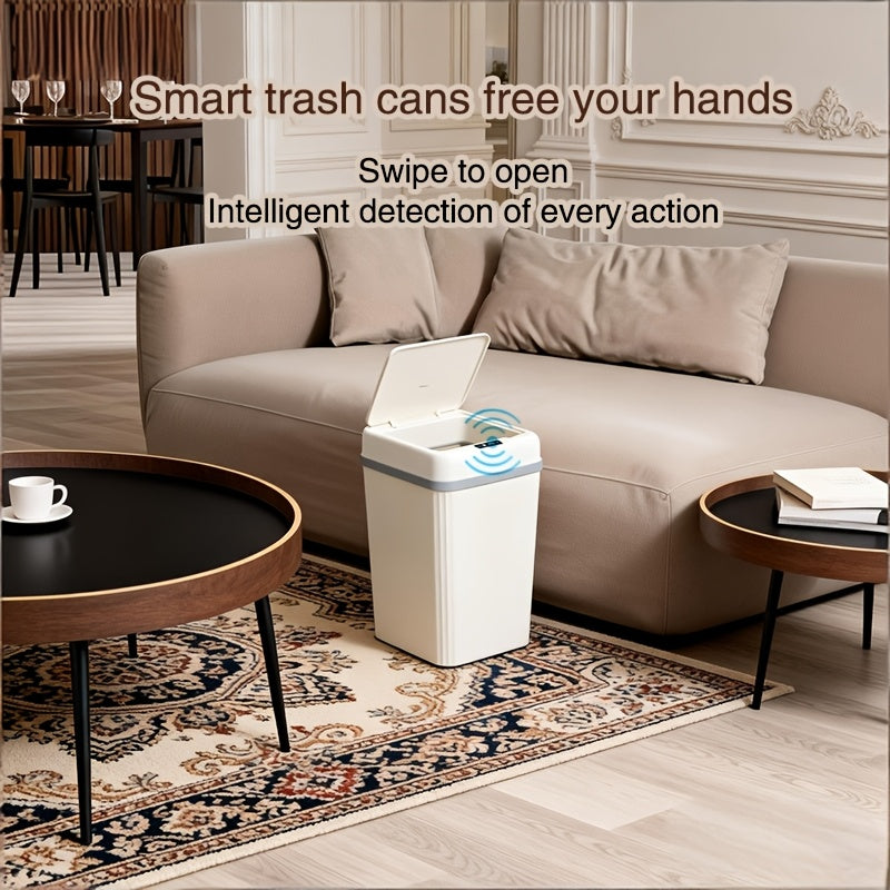 Smart Sensor Trash Can Automatic Touchless – Large Capacity Quiet Odor-Proof Pet-Resistant Auto Open Close Garbage Bin for Kitchen Living Room Bathroom Bedroom, 1 or 2 Pack Sleek Design